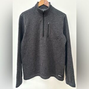 Eddie Bauer Quarter Zip Fleece Pullover Men’s Medium Gray Lightweight Sweater